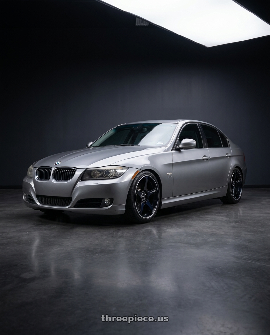 2011 bmw 328xi with Motegi MR159 BATTLE V 5X120 18x9.5 +35 OBSIDIAN BLUE W/ MACHINED LIP STRIPE wheels