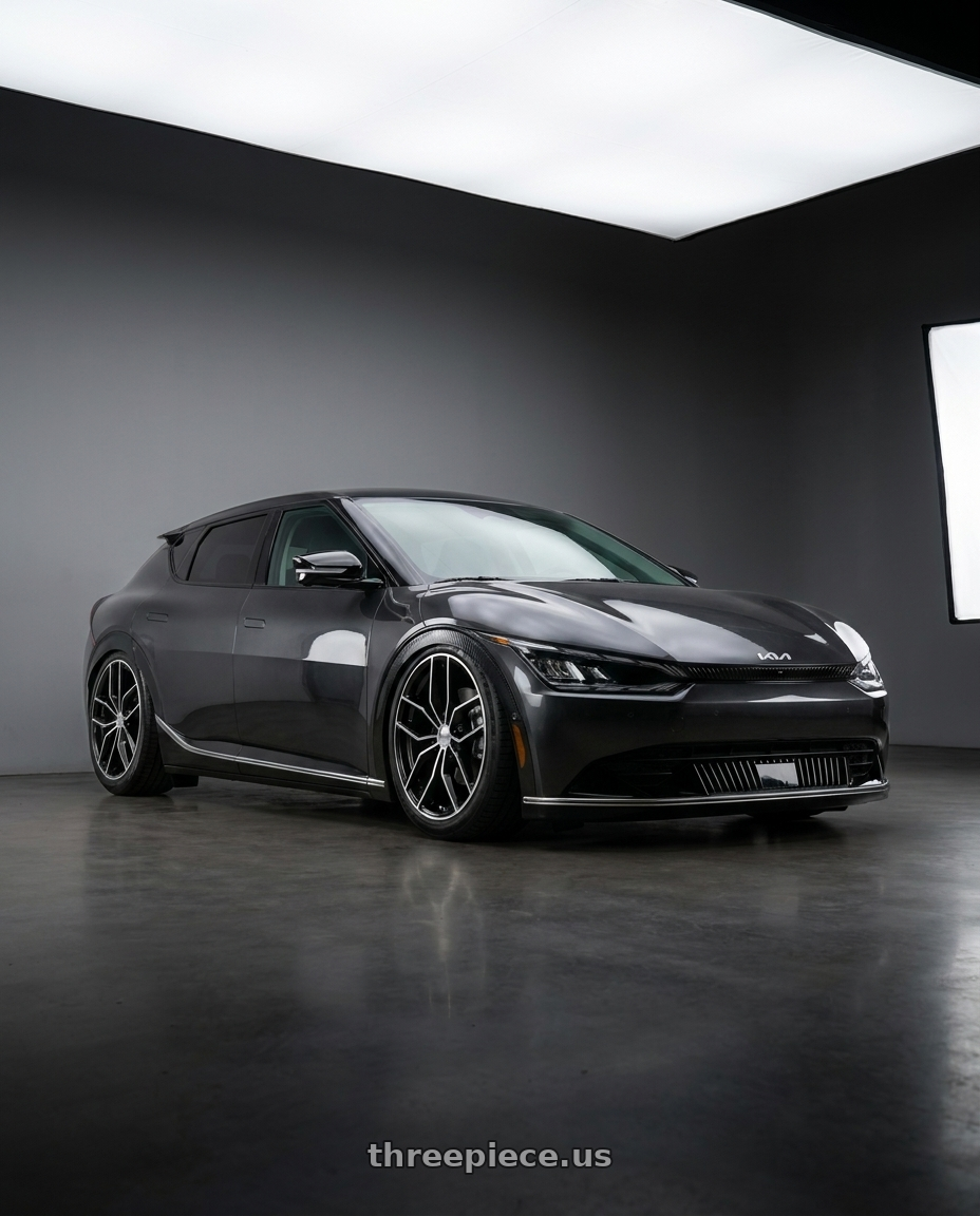 2024 Kia ev6 with Petrol P5C 5X120 20X8.5 +35 GLOSS BLACK W/ MACHINED FACE wheels