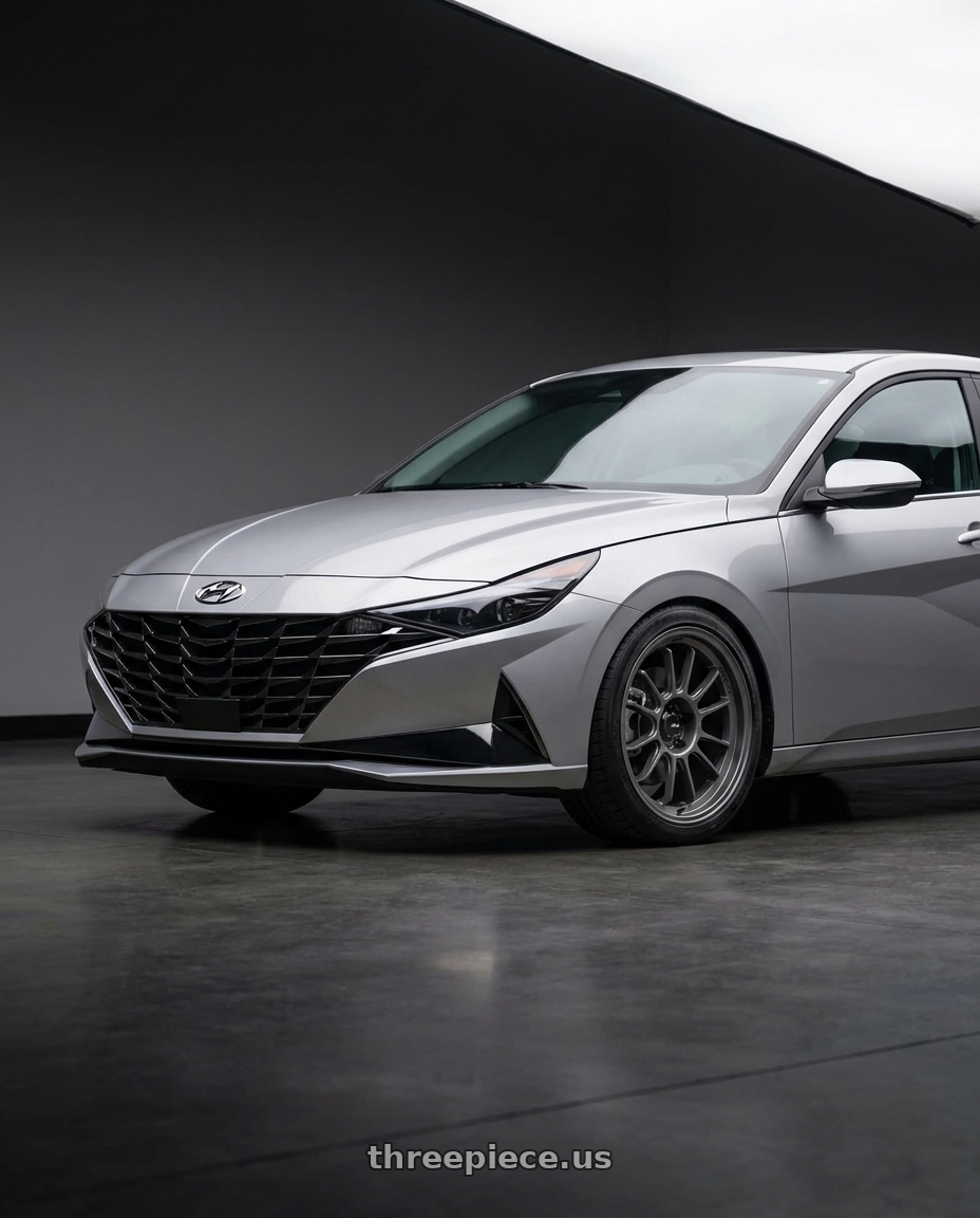 2021 Hyundai Elantra Limited with Konig Hypergram 5x114.3 18x9.5+35 Matte Grey wheels