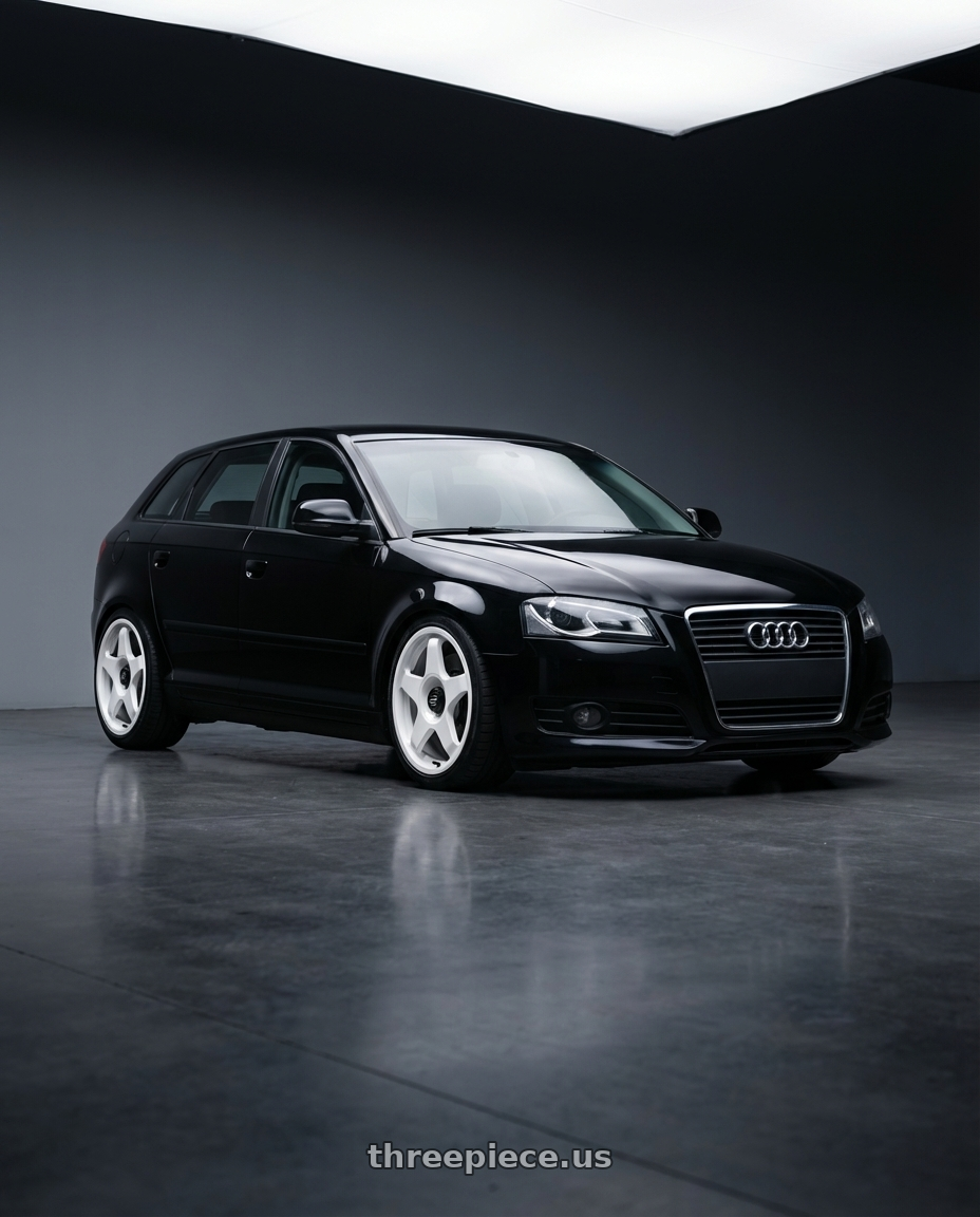 2012 Audi A3 8P with fifteen52 CHICANE 5x112 / 5x120 18x8.5 +35 RALLY WHITE (GLOSS WHITE) wheels