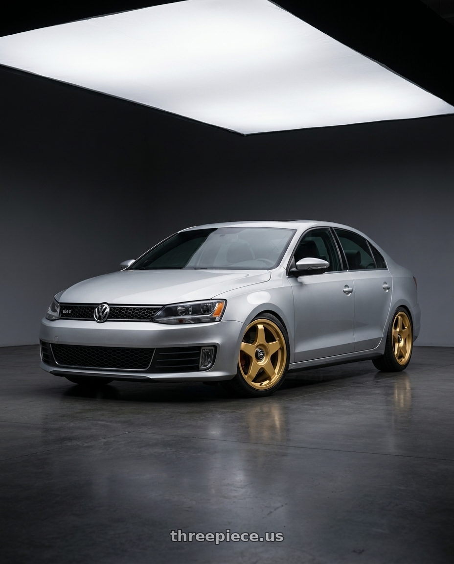 2016 Volkswagen Jetta GLI MK6 with fifteen52 CHICANE 5x112 / 5x120 18x8.5 +35 GOLD (GLOSS GOLD) wheels