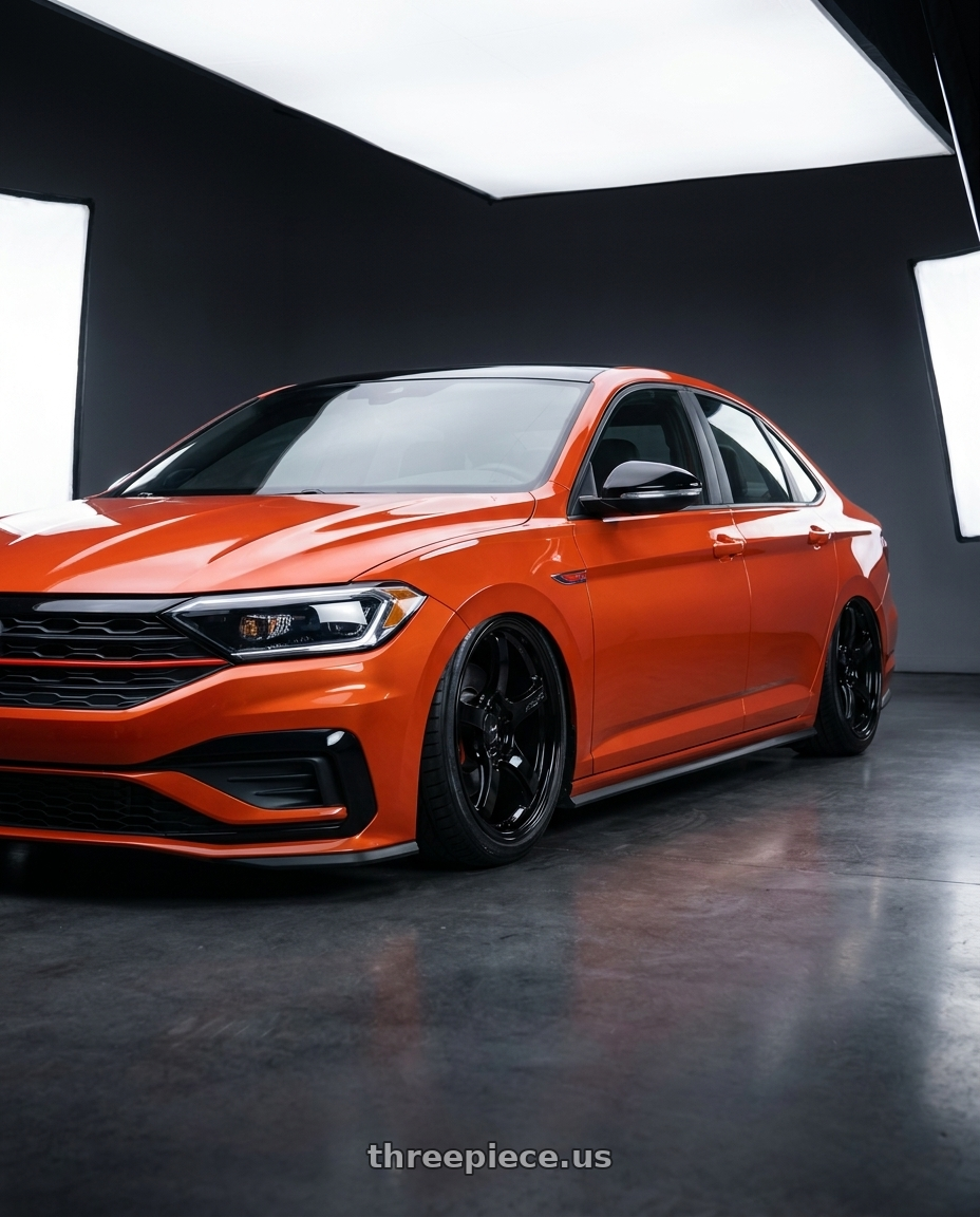 2023 Volkswagen Jetta GLI MK7 with Gram Lights 57CR 5x112 19x10.5+35 Glossy Black wheels