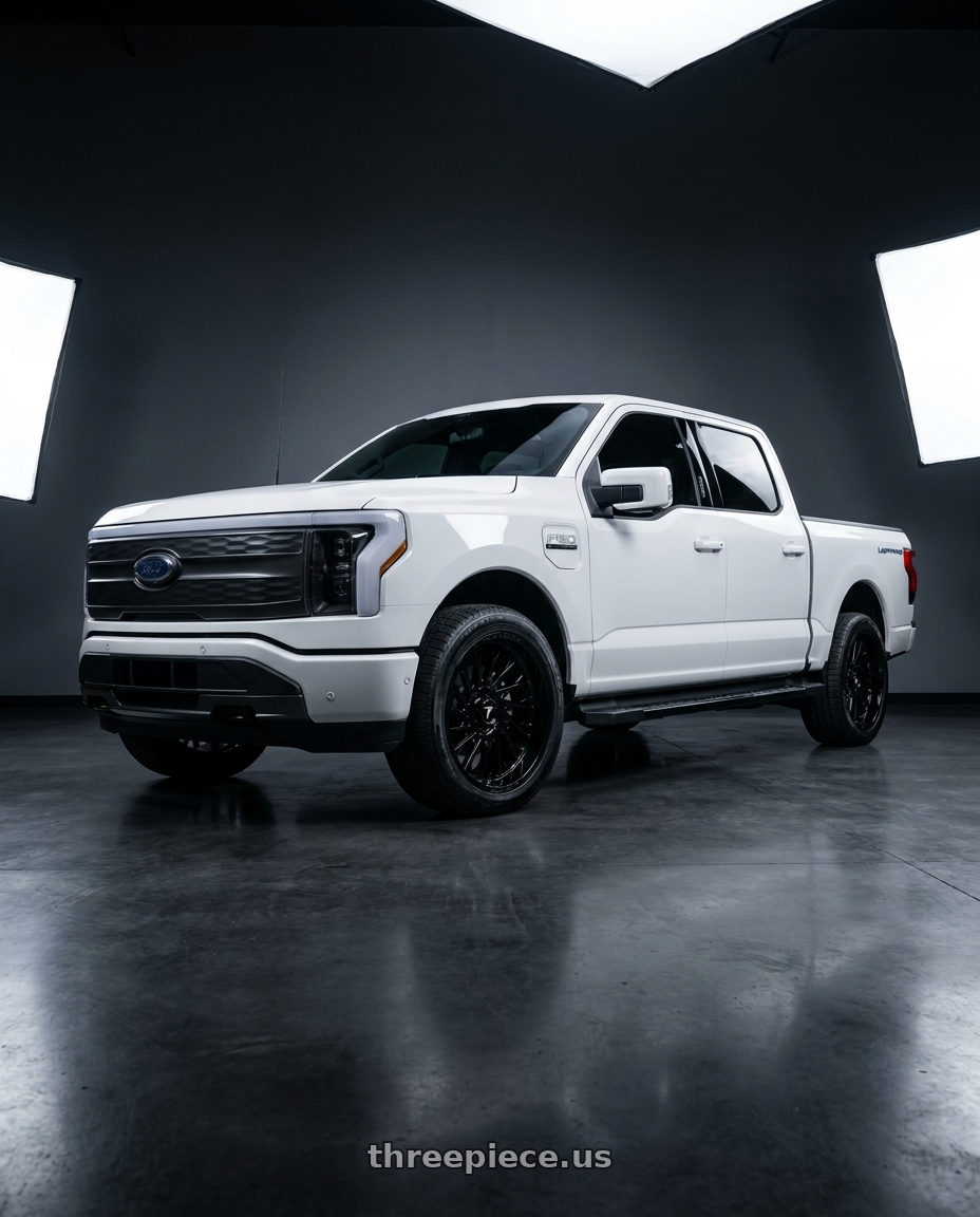 2022 Ford F150 Lightning with Fittipaldi FS369B 6X135/6x139.7 22x9.5 +25 Gloss Black wheels