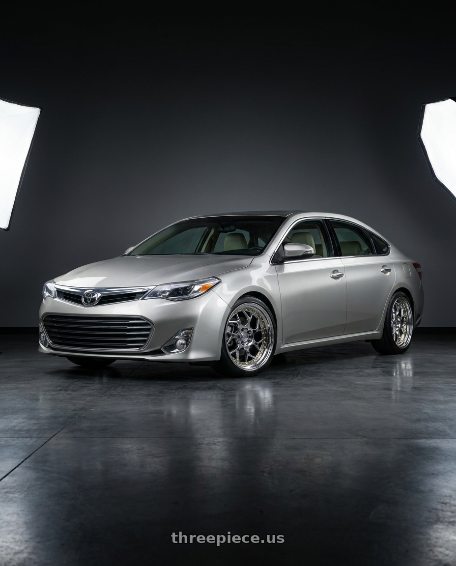 2013 toyota avalon with Aodhan DS01 5x114.3 19x9.5+22 Vacuum Chrome W/ Gold Rivets wheels