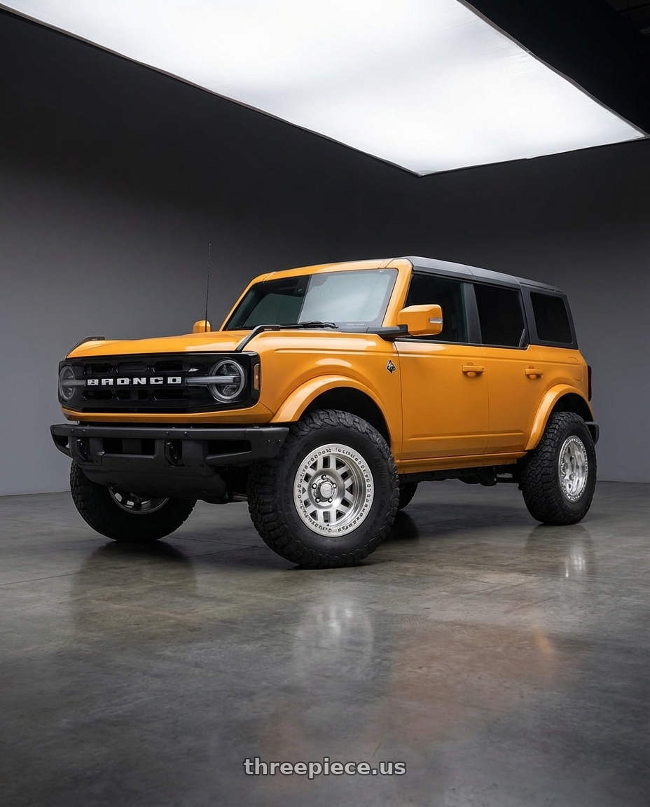 2024 Ford Bronco with KMC KM229 MACHETE CRAWL BEADLOCK 6X139.7 17X9 -38 MACHINED wheels