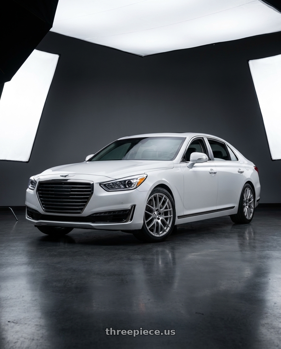 2018 genesis g90 ultimate with Work Emotion m8r 5x114.3 20x8.5 +38 Grants Silver wheels