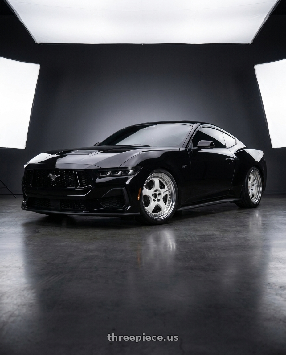 2024 ford mustang gt with Work Meister S1 3P 5x114.3 18x8.5+37 O Disk Bright Buff Finish wheels