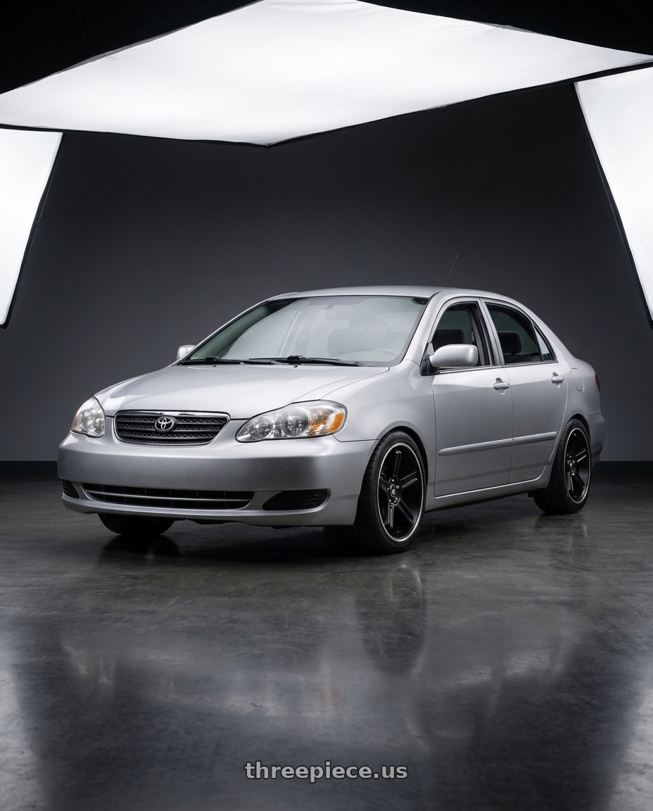 2003 Toyota Altis with Motegi MR122 4X100/4X114.3 18X9 +45 SATIN BLACK W/ MACHINED STRIPE wheels