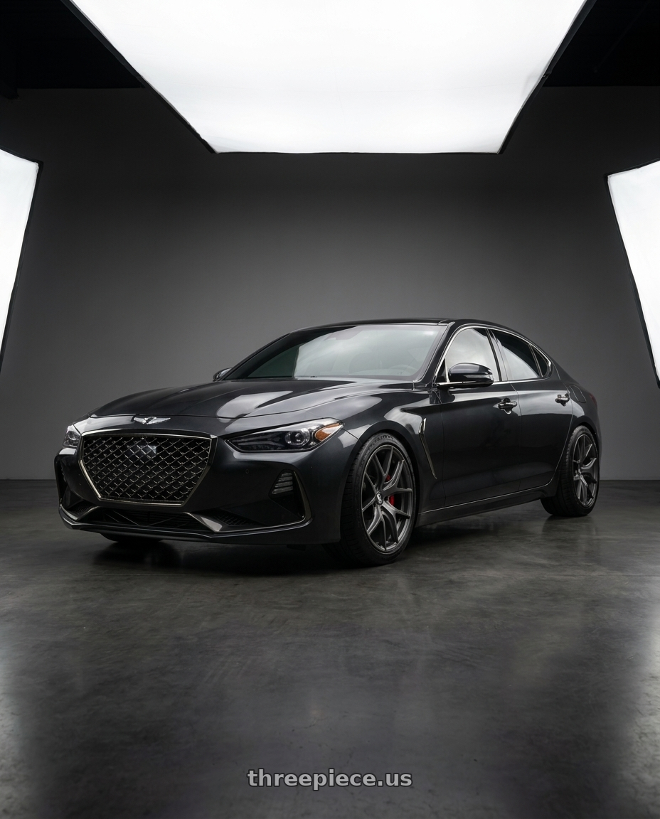 2019 Genesis G70 with Rotiform 1PC R141 RSE BLANK 17X9 +30 MATTE ANTHRACITE wheels