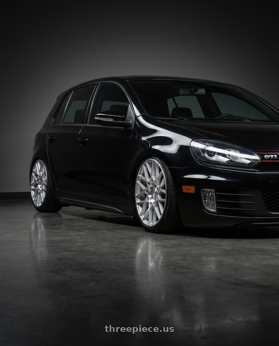 2013 VW gti with Rotiform 1PC R110 BLQ 5X112 19X8.5 +45 GLOSS SILVER MACHINED wheels