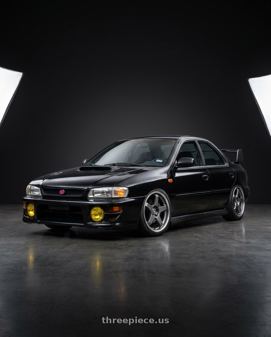 1998 Subaru Impreza GC8 with Motegi MR151 CS5 5X100 18X8.5 +30 GUNMETAL WITH MACHINED LIP wheels