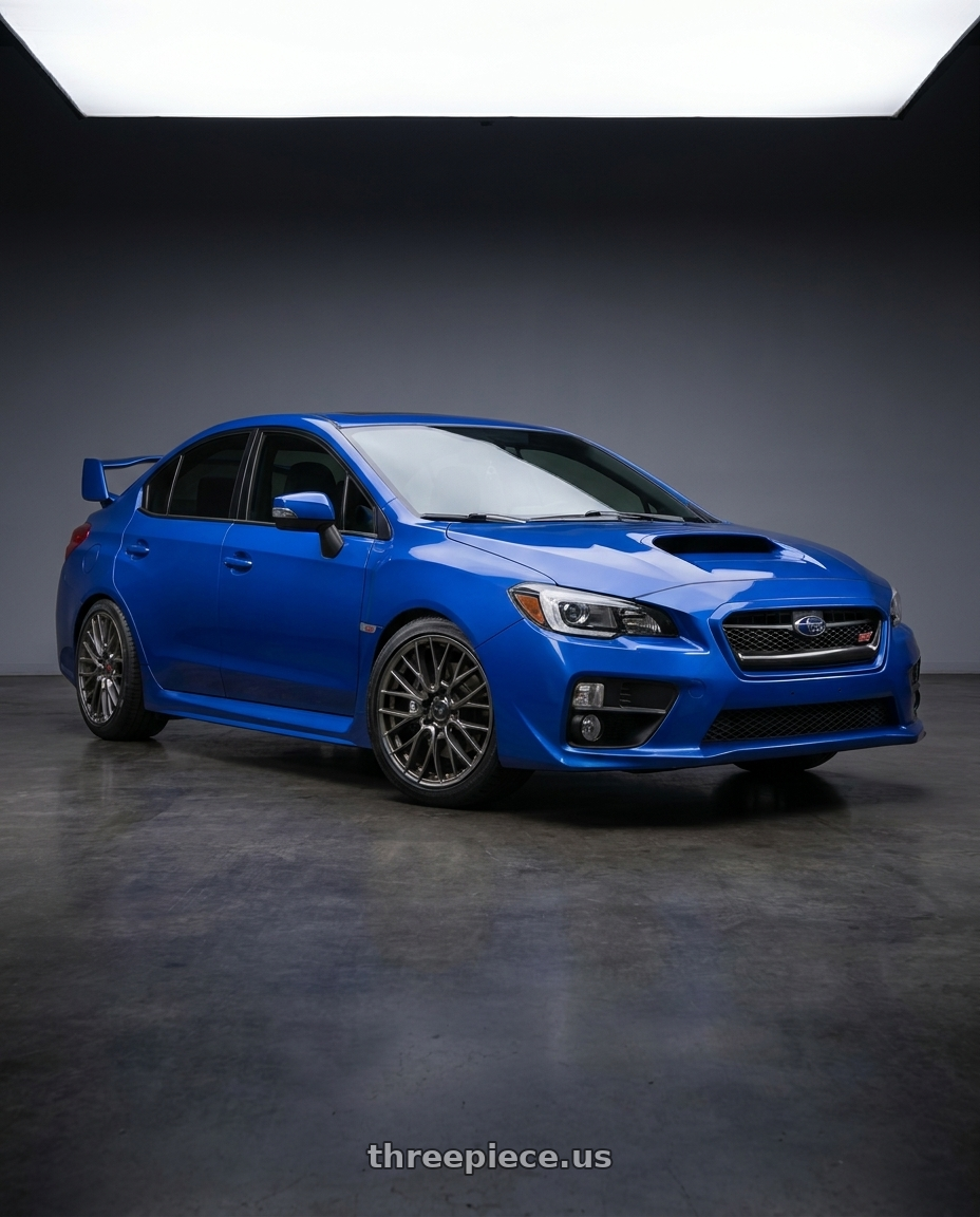 2018 Subaru WRX STI with Konig Ampliform 5x114.3 18x8.5+45 Dark Metallic Graphite wheels