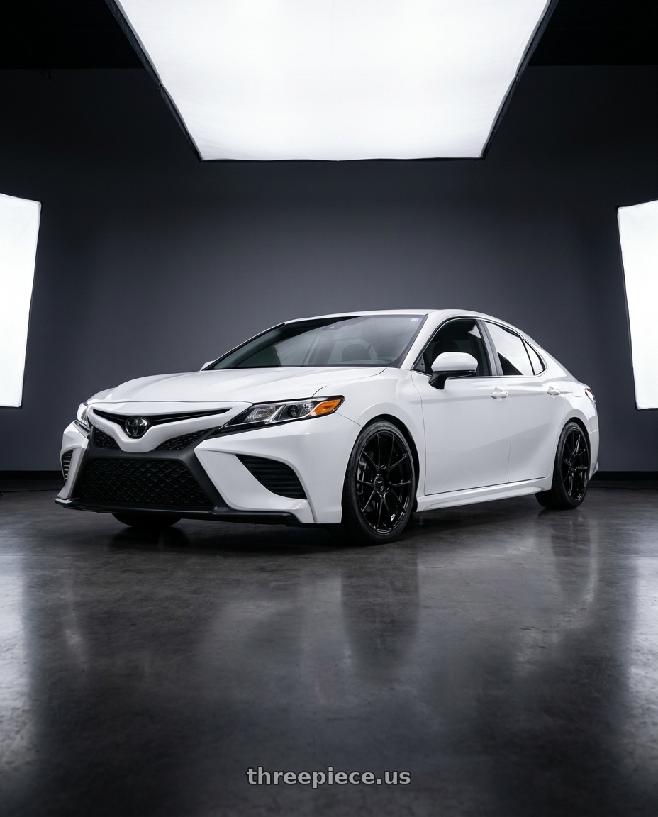 2018 Toyota Camry L with Enkei TS-V 5x114.3 18x8+45 Gloss Black wheels