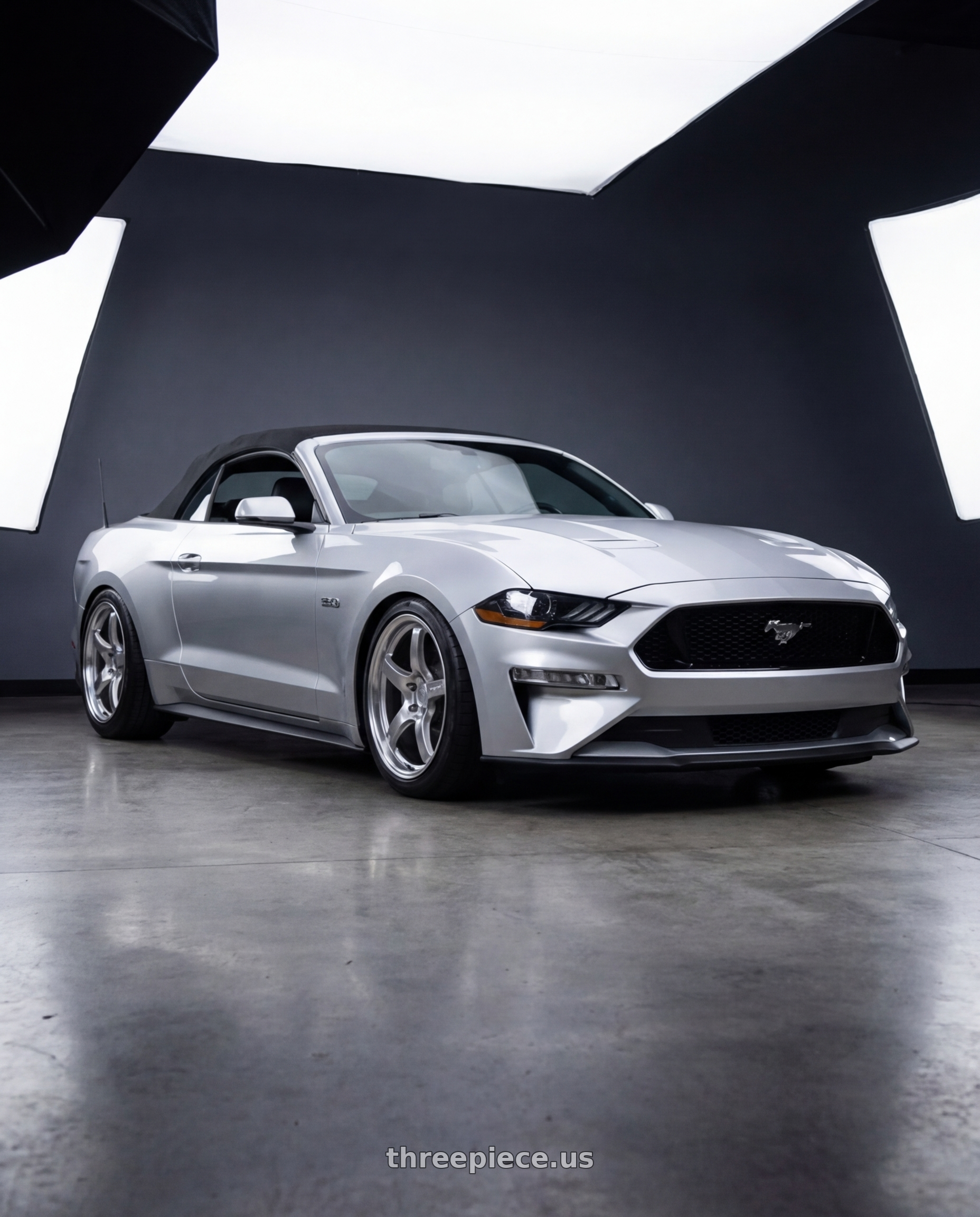 2018 ford mustang with Gram Lights 57CR 5x114.3 19x10.5 +12 GRACE SILVER wheels