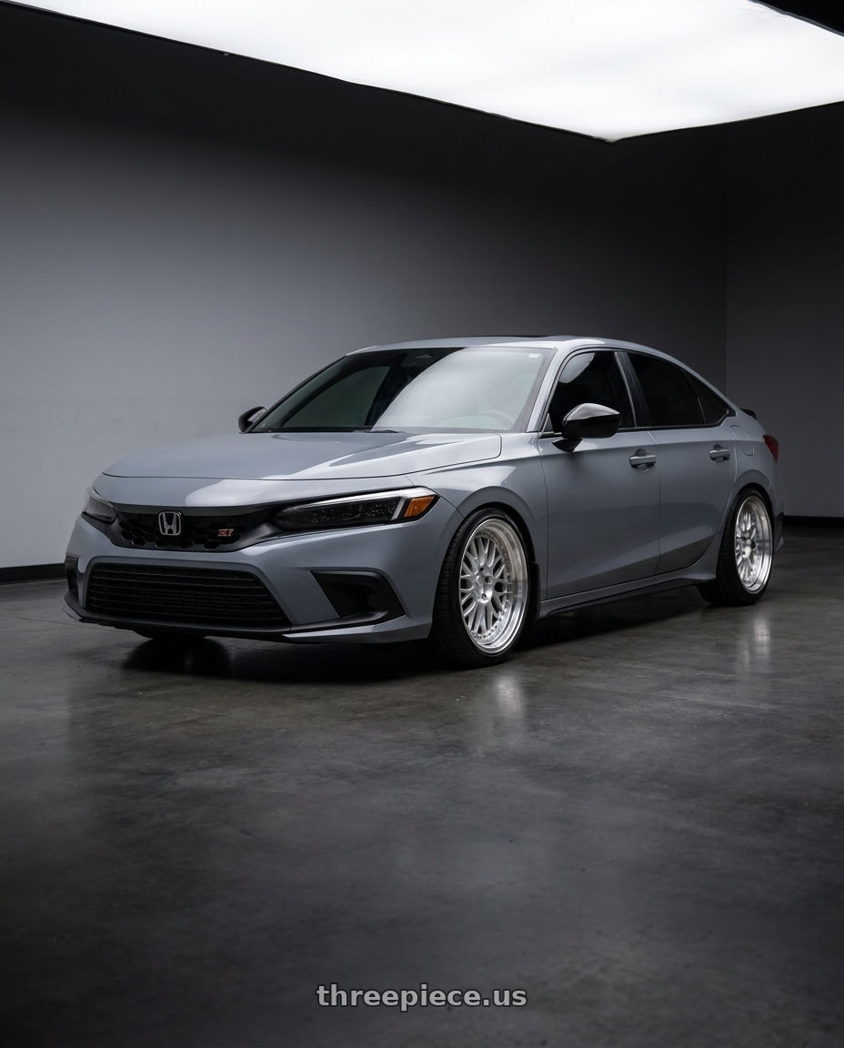 2026 Honda civic si with ESR Wheels SR01 5x112 18x9.5 +22 Hyper Silver Machine Lip wheels