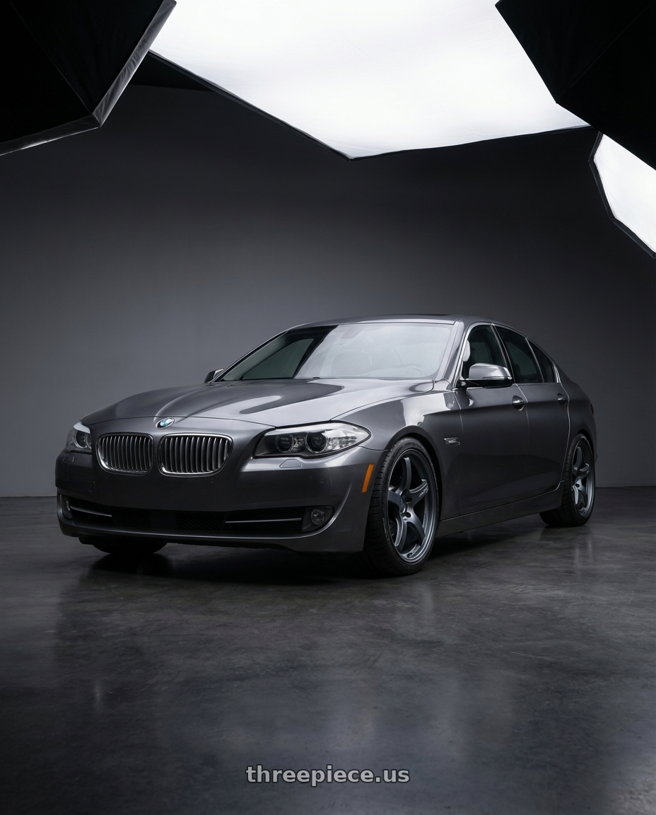 2016 BMW 5 Series F10 with Gram Lights 57CR 5x120 19x9.5+35 Gunblue II wheels