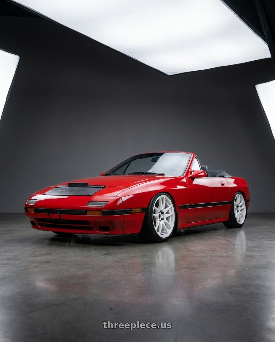1988 RX-7 FC with Work Emotion Cr Kiwami 5x114.3 17x7 +47 White wheels