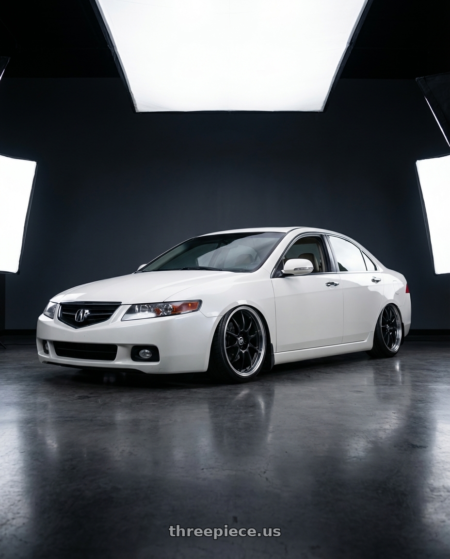 2005 Acura tsx with Enkei J10 5x100/114.3 18x7.5+38 Black w/ Machined Lip wheels