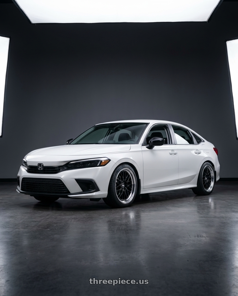 2022 Honda Civic LX with ESR Wheels CS18 5x114.3 18x8.5 +35 Gloss Black wheels