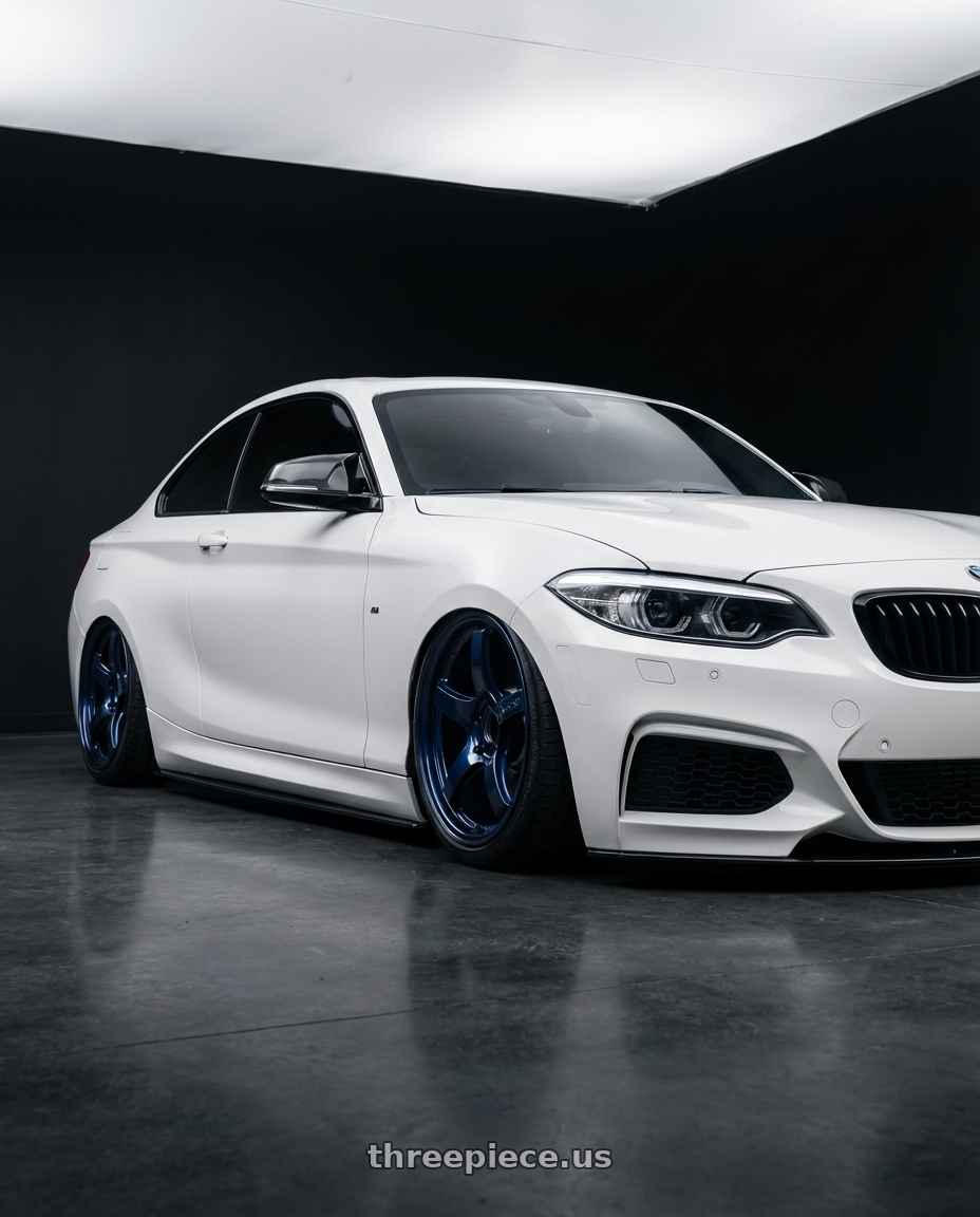 2018 BMW 2 Series F22 with Gram Lights 57CR 5x120 19x9.5+45 Eternal Blue Pearl wheels