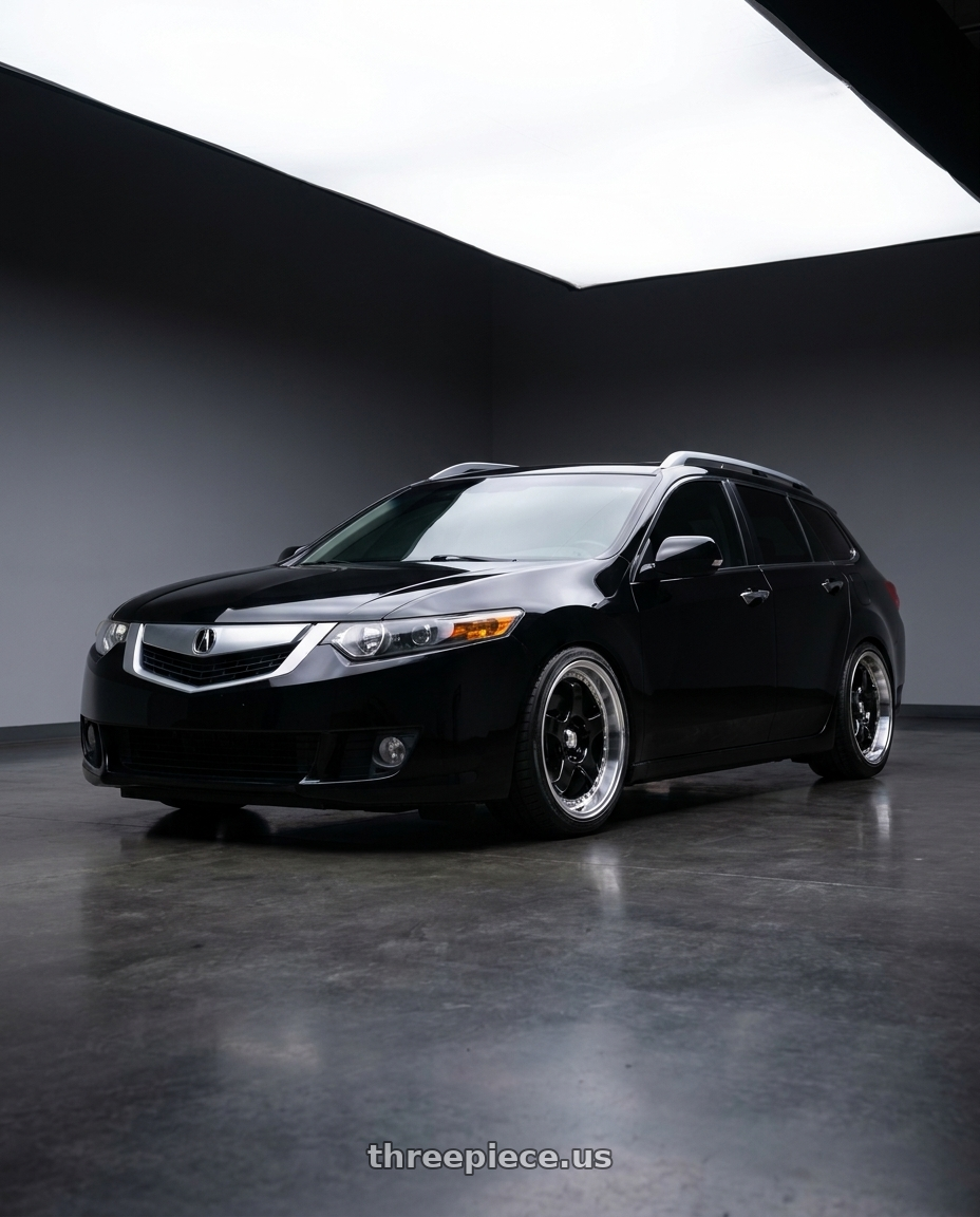 2013 Acura tax wagon with Konig SSM 5x114.3 18x8+45 Gloss Black w/ Machined Lip wheels