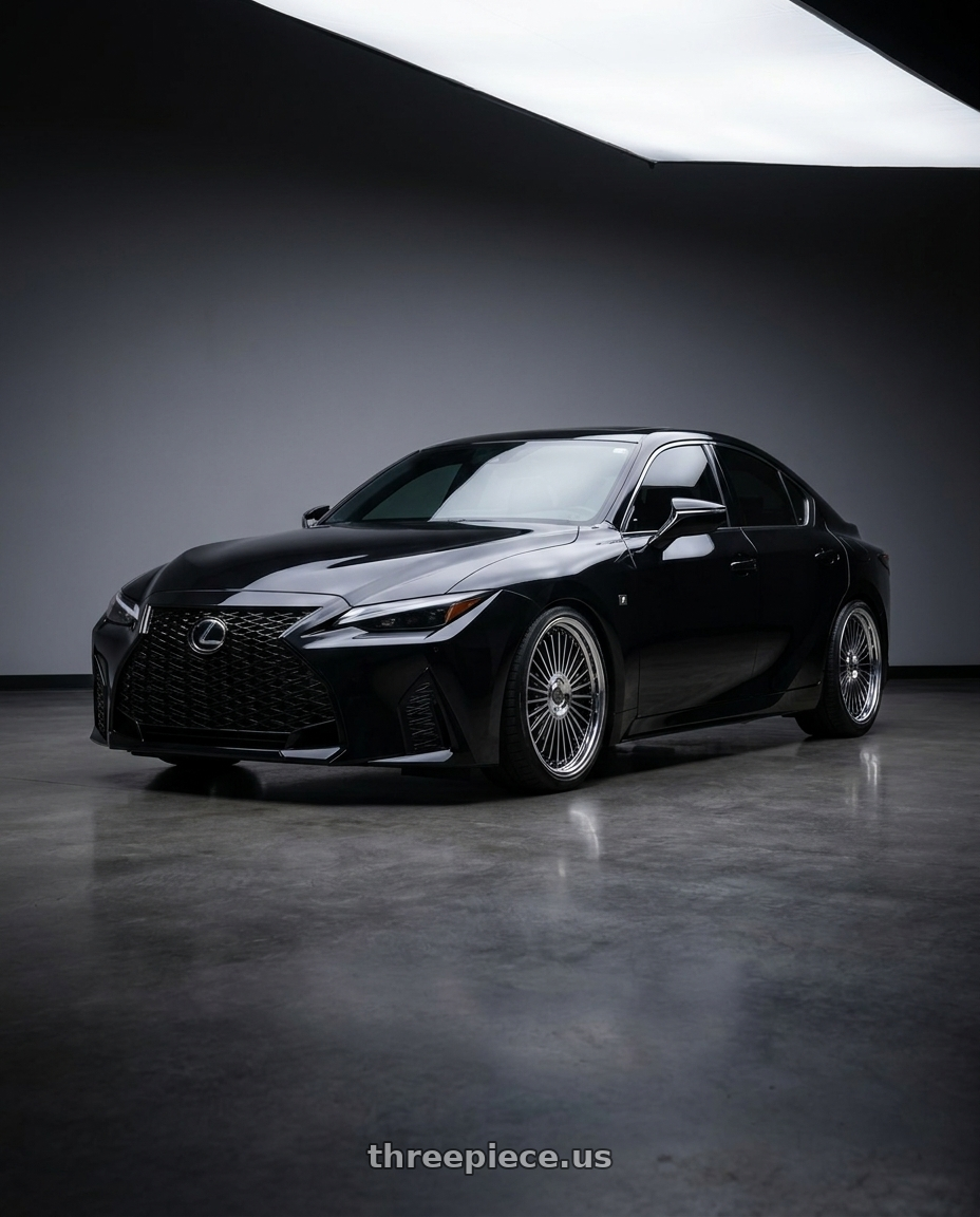 2021 Lexus IS350 with Work Emitz Black Polish 5x114.3 19x7.5 +45 wheels