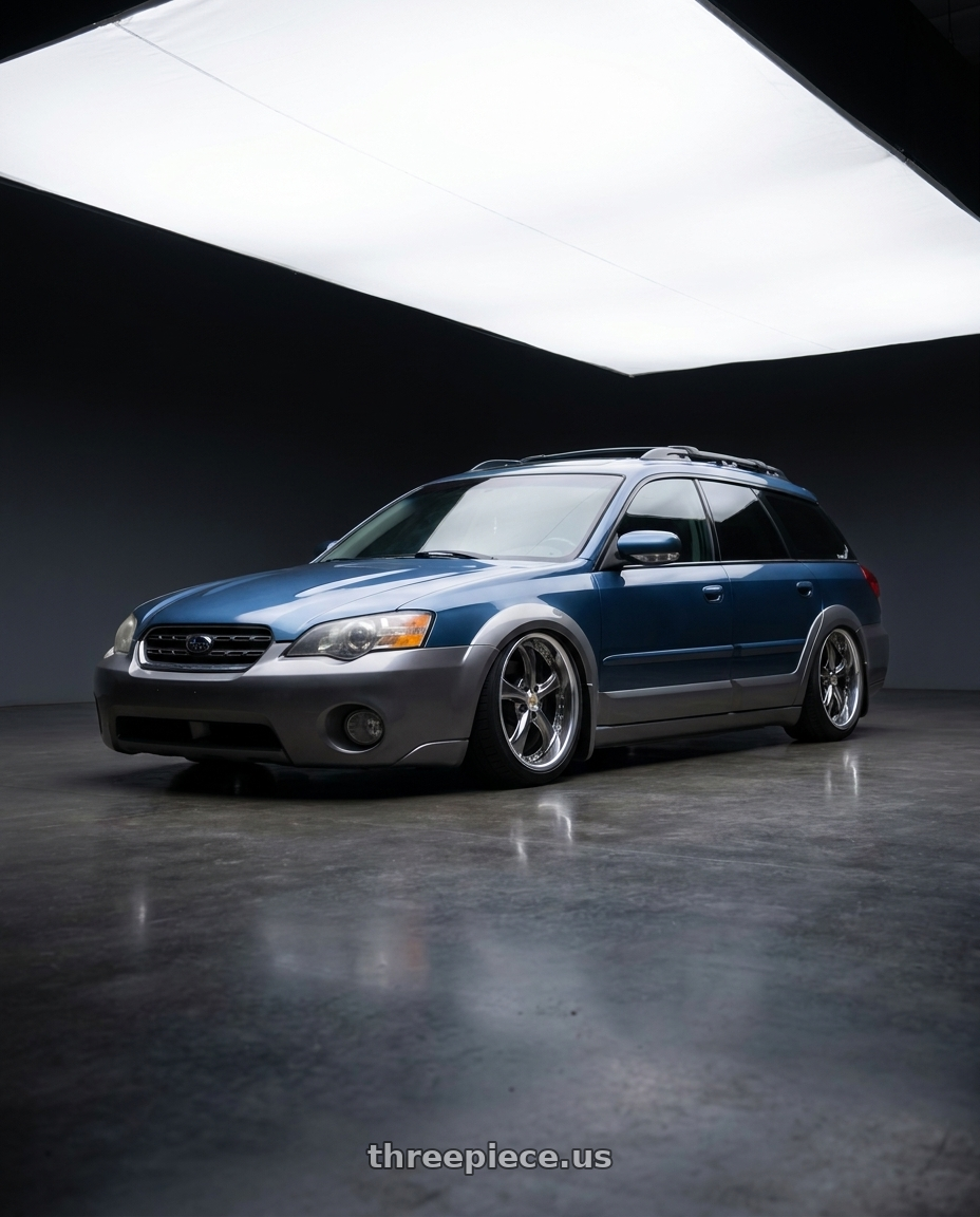 2008 Subaru Outback 2 5i with Work Wheels VS-KF 5x100 18x8+40 Brilliant Silver Black A Disk FULL REVERSE wheels