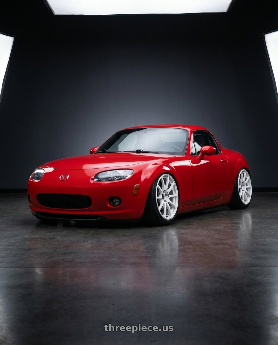 2012 Mazda MX-5 Miata NC with Advan RCIII 5x114.3 17x7+45 White wheels