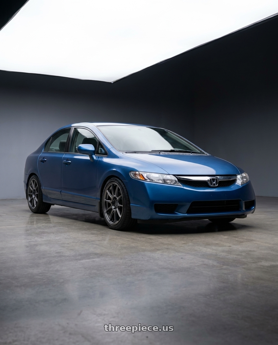 2010 Honda civic with KATANA RACING KR08 5x114.3 18x8 +40 Glossy GunMetal wheels