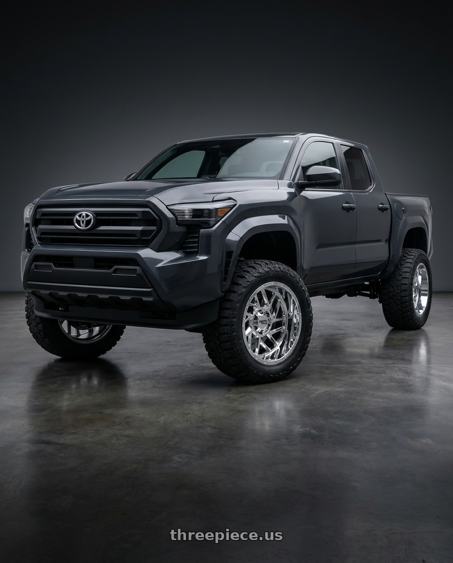 toyota tacoma 4th gen 2024 sr rwd with Moto Metal MO985 BREAKOUT 6X139.7 20X9 +0 CHROME wheels