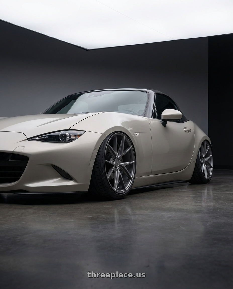 2021 Mazda MX-5 Miata ND with Niche 1PC M116 MISANO 5X114.3 17X8 +40 MATTE GUN METAL wheels