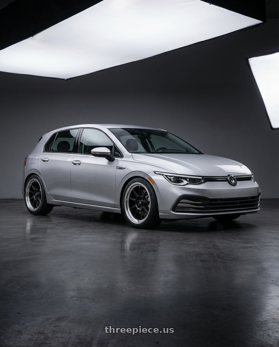 2024 Volkswagen Golf R MK8 with Konig Countergram 5x112 19x11+40 Matte Black / Matte Machined Lip wheels