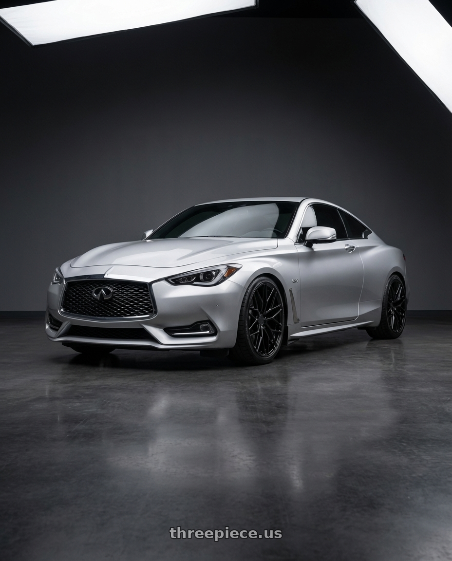 2020 Infiniti Q60 with Avant Garde Wheels M520R 5X114.3 19x9.5 +40 Gloss Black wheels