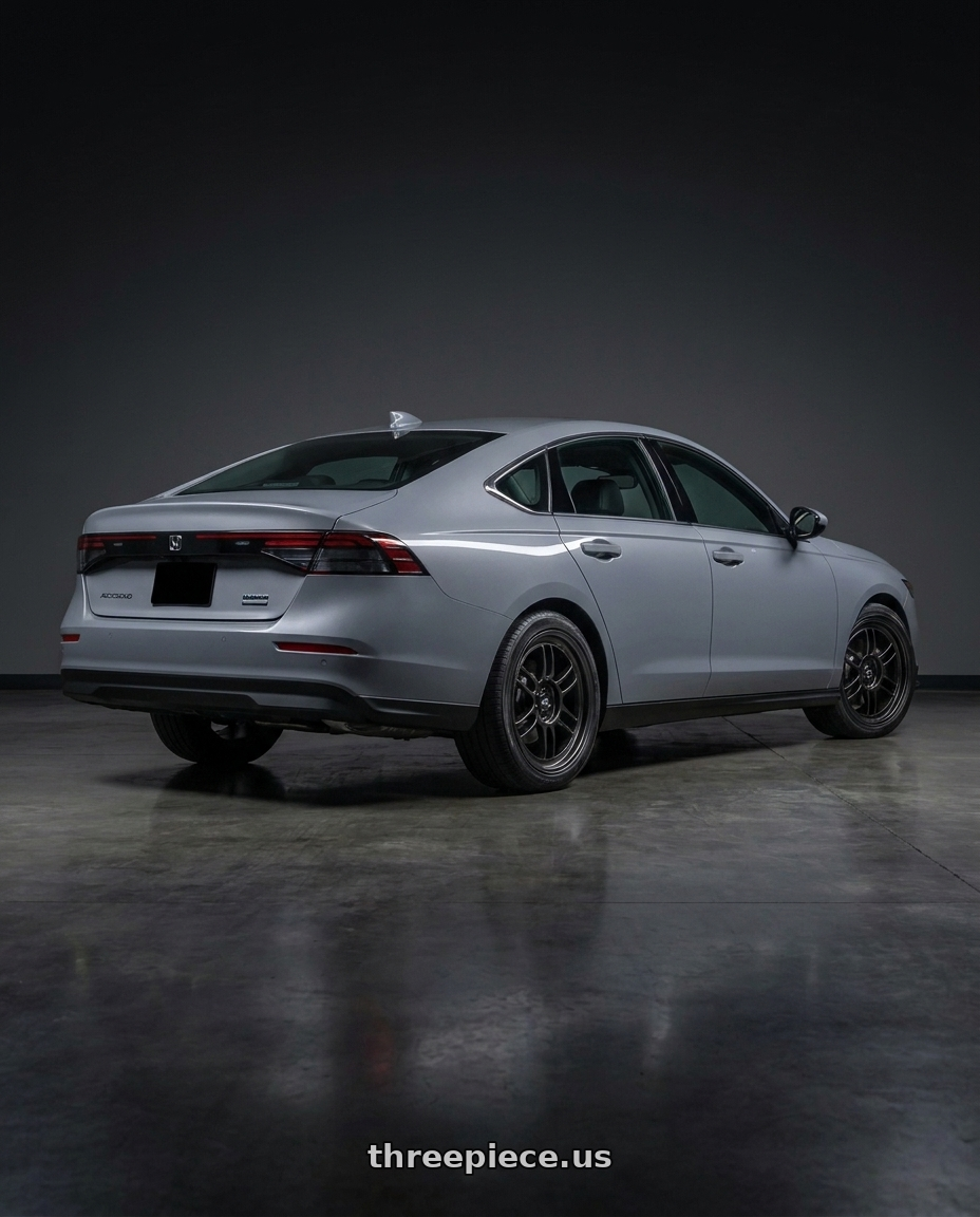 2026 Honda Accord Hybrid EX-L with Enkei RPF1 5x114.3 17x8+45 SBC wheels rear three quarter view square tires