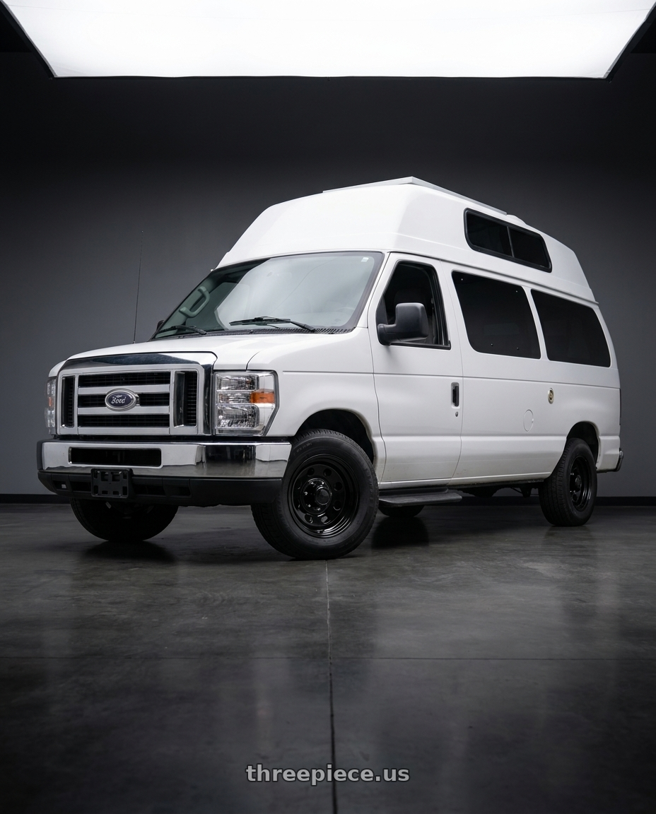 2014 Ford E350 Super duty with Vision HD 85H 8x165.1 16x8-6 Gloss Black wheels