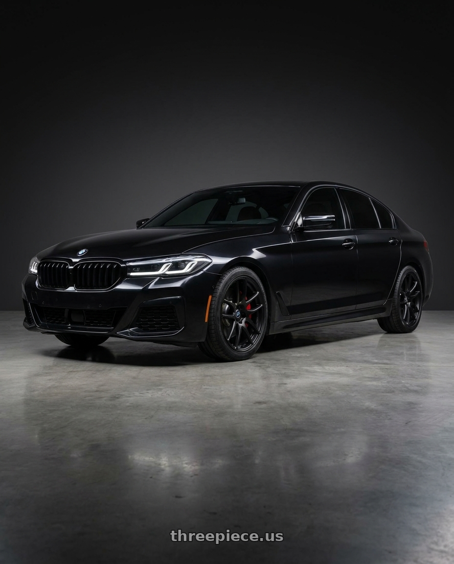 2022 540i x drive with Work Emotion Cr Kiwami 5x112 19x9.5 +38 Matte Black wheels
