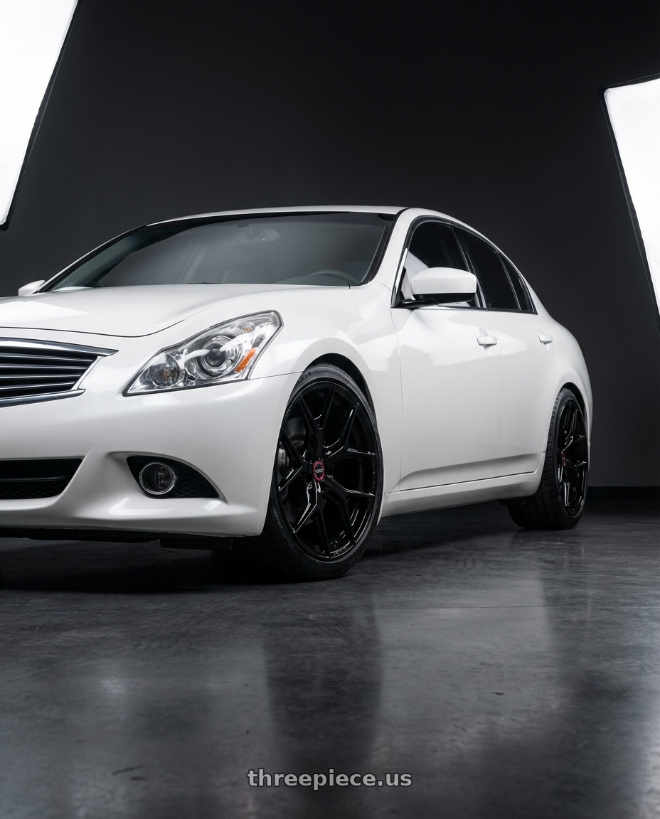 2014 Infiniti G37 Coupe with Vossen HF-5 19x8.5 / 5x114.3 / ET32 / Flat Face / 73.1 - Gloss Black Wheel - HF5-9N60 wheels