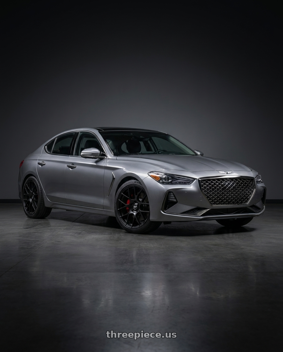2019 Genesis G70 with Enkei Raijin 5x114.3 19x8.5+50 Black wheels