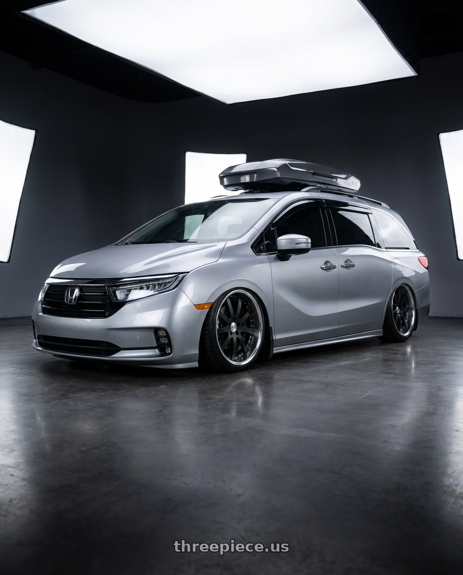 2024 Honda Odyssey with Work Equip E10 5x120 20x8.5+40 a disk Black Anodized wheels