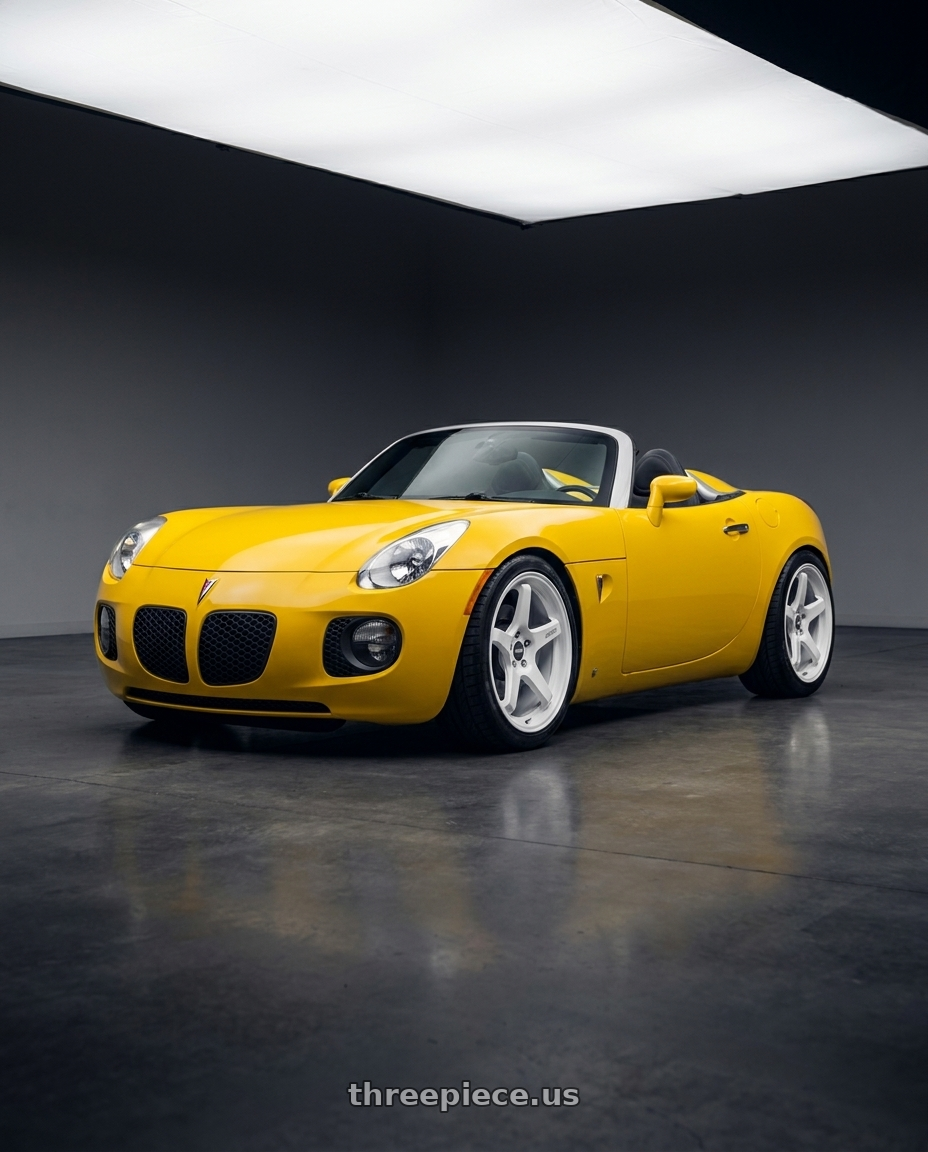 2007 Pontiac Solstice with ESR Wheels APX5C 5x110 18x9.5 +35 Gloss White wheels