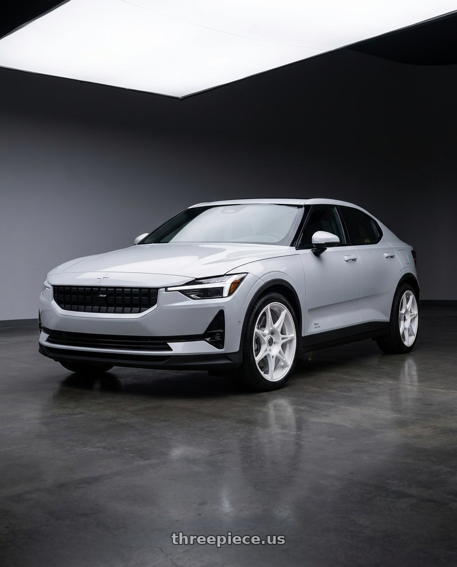2024 Polestar 2 Plus Magnesium with Stage Wheels Foushee 5x108 18x8.5 +42 White wheels