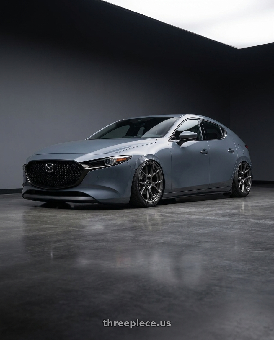 2023 Mazda Mazda3 Turbo with Konig Ampliform 5x114.3 18x10+20 Dark Metallic Graphite wheels