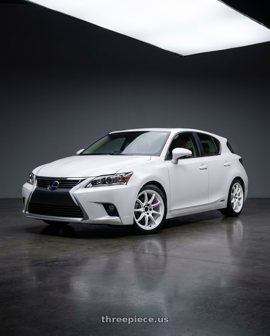 2016 Lexus CT200h with Work Emotion Zr10 5x100 17x8 +35 Azure White wheels