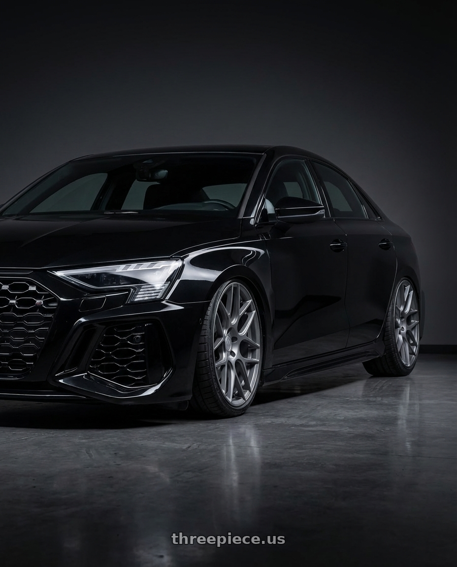 2022 Audi RS3 8Y with Aodhan AFF2 5x112 19x9.5+35 Matte Gray wheels