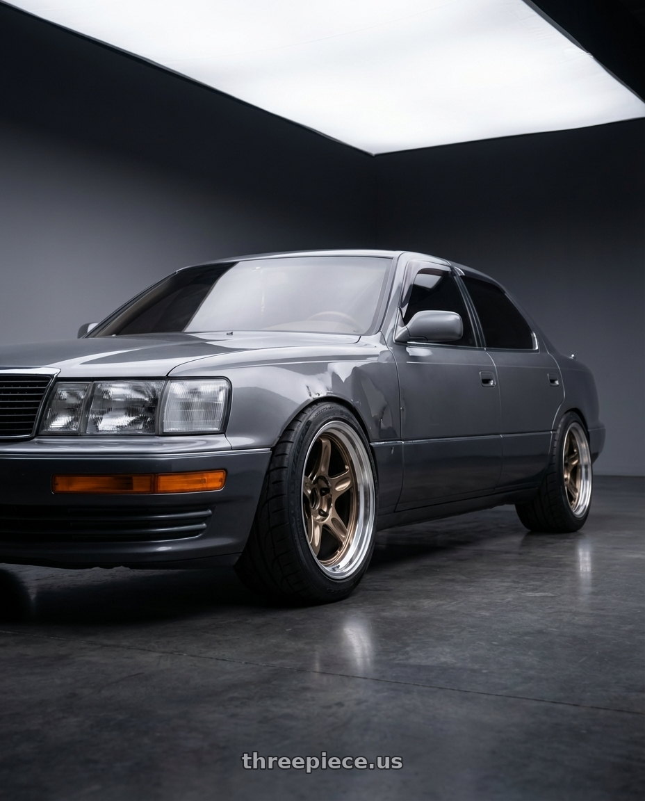 1991 toyota celsior  with Volk Racing 21C SPEC-SR 5x114.3 18x9.5 +20 SHINING BRONZE METAL wheels