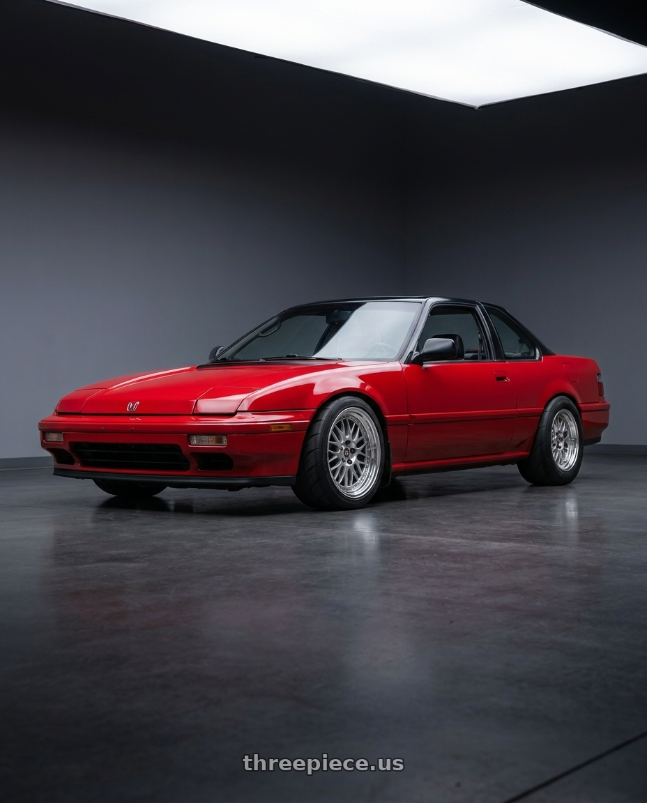 1991 Honda prelude with Work Cr 2P 4x100 16x7 +12 GT Silver wheels