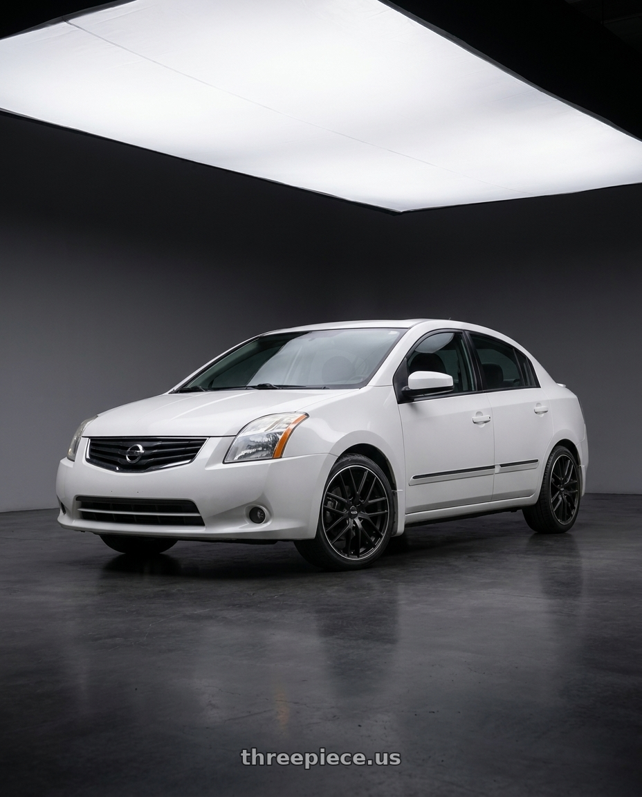 2011 Nissan sentra SL with TOUREN TR60 3260 4x100/4x114.3 16x7 +42 MATTE BLACK MACHINED wheels