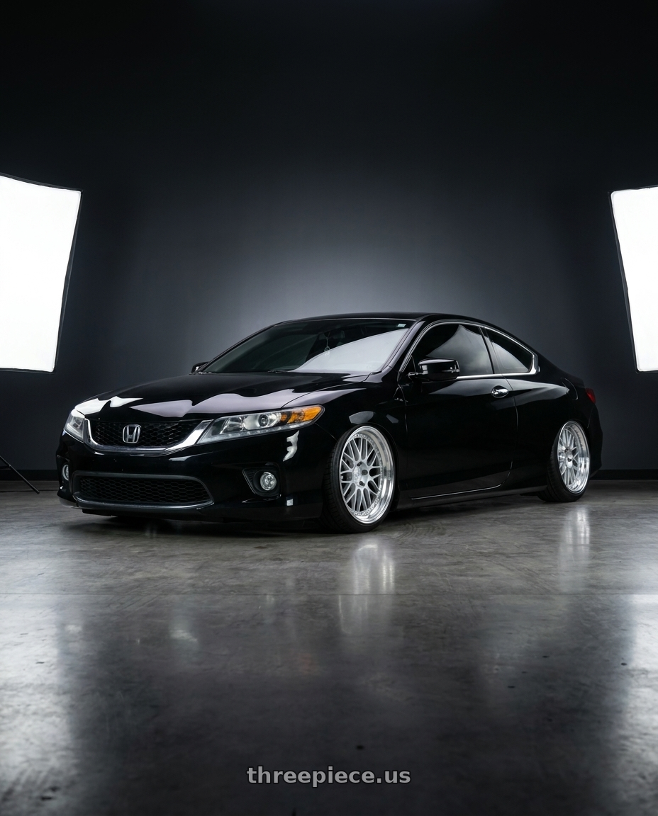 2015 Honda accord coupe  with Aodhan AH02 5x114.3 19x9.5 +30 Silver w/ Machined Lip wheels