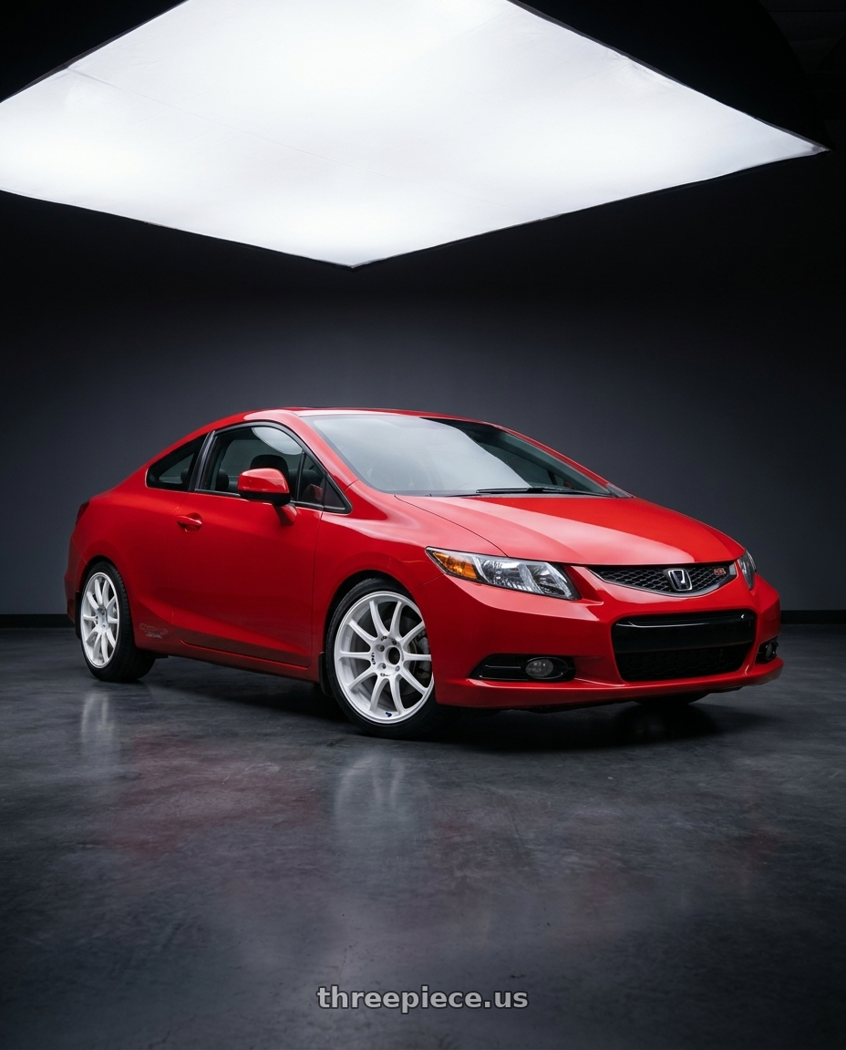 2011 Honda Civic Si with Advan RCIII 5x114.3 17x8+38 White wheels