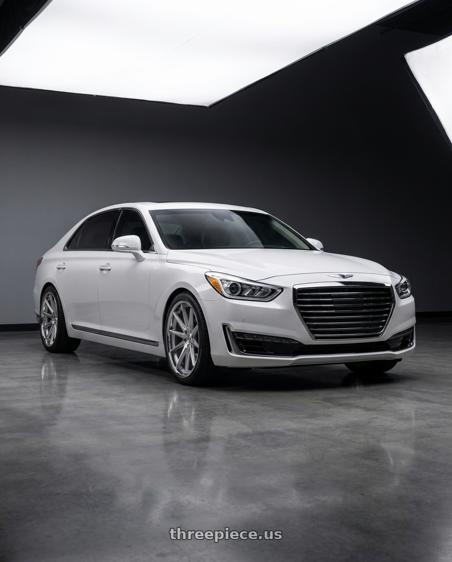 2018 genesis g90 ultimate with Rohana RFC10 5x114.3 20x9+25 Machine Silver/Chrome Lip wheels